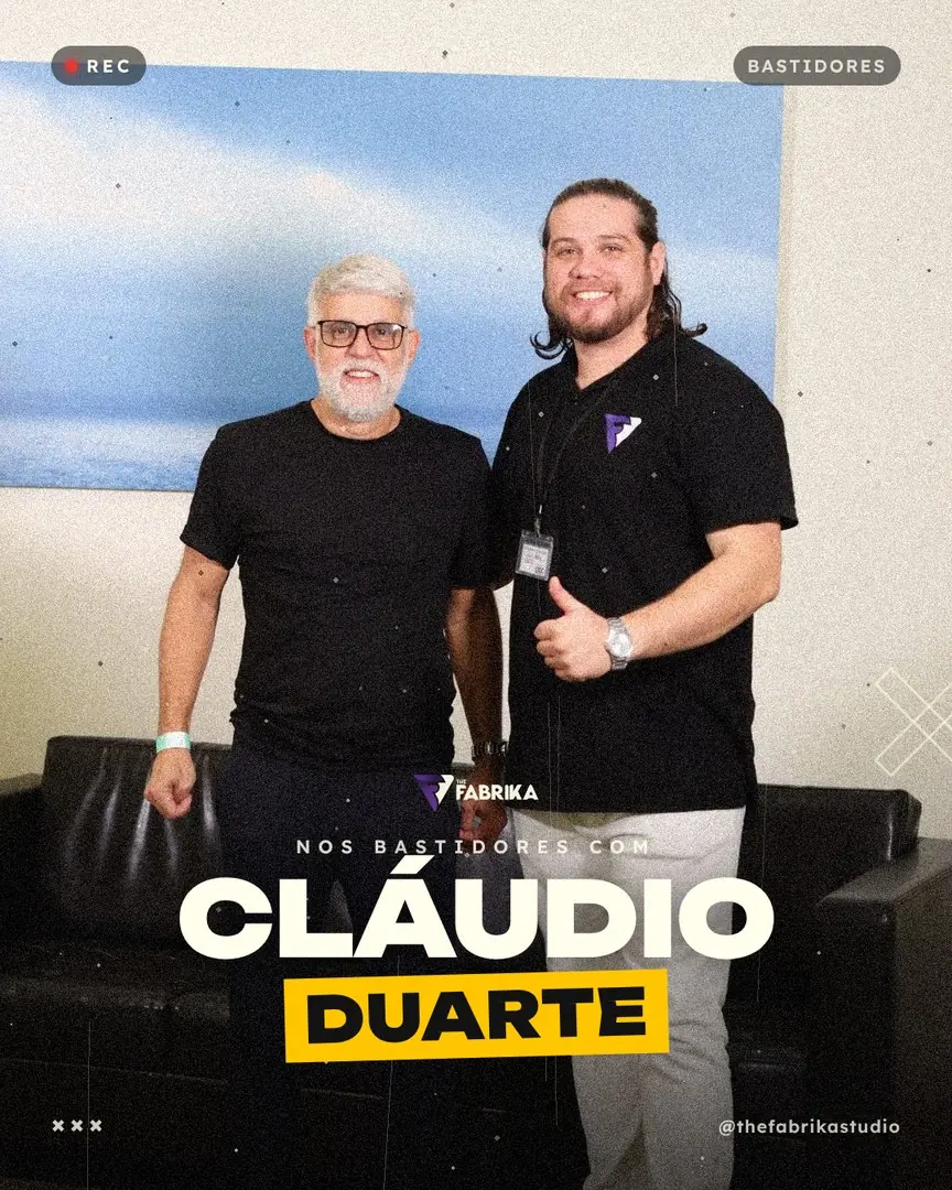 Lucas Hertz nos bastidores com Cláudio Duarte