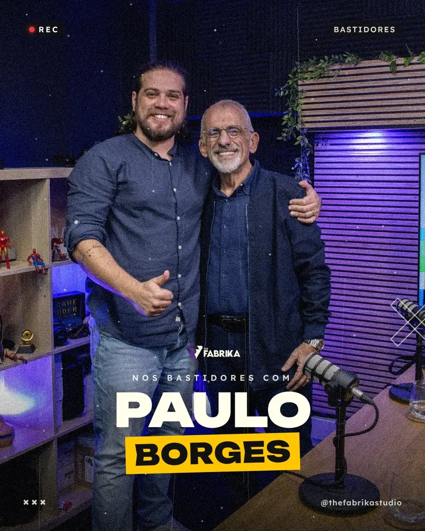Lucas Hertz nos bastidores com Paulo Borges